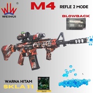WEI HUI M4 WH99-1 WGB SERIES 2 mainan busa refle 2 mode blowback warna hitam SKLA 11.