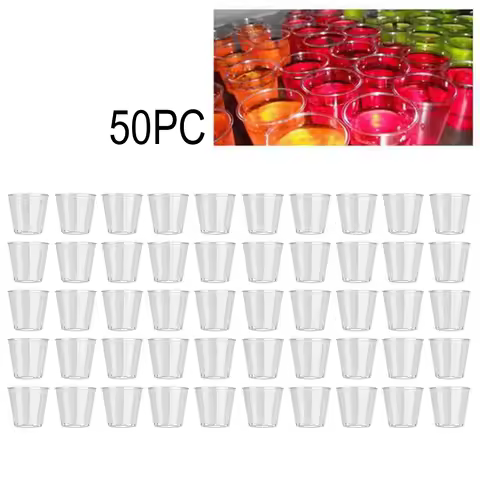 100PCS Mini Clear Plastic Disposable Party Shot Glasses Jelly Cups Tumblers Birthday Kitchen Accesso