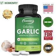 Xemenry Unflavored Garlic Softgels - Extra Strength - Reduce cholesterol, increase immunity