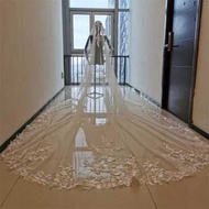 White Cathedral Long Soft Tulle Bridal Veil with Comb Lace Wedding Accessories Cape