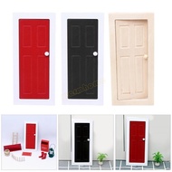 WMH Miniature DIY Room Decors Black  Barn Door For Dollhouses Model Bathroom Furniture Accessories