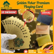 Kad Poker Emas Premium Mewah Kad Poker Plastik Kalis Air Dek Alat Trik Sihir Klasik Kad Poker Berwar