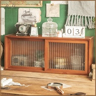 Storage Cabinet Dustproof Showcase Retro Rustic Decorative with Door Tabletop for Bathroom Living Ro