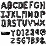 5PCS 16 inch black number letter (0-9) (A-Z) @ & aluminum foil balloon