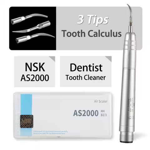 NSK AS2000 Dental Ultrasonic Air Scaler with 3 Tips Tooth Calculus Remover Cleaning Tool Handpiece W