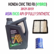 HONDA CIVIC TRO FB HYBRID 2012y-2015y  OIL FILTER+ AIR FILTER+ AISIN 0W20 API-SP  FULLY SYNTHETIC EN