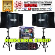 Paket karaoke rumahan Linkmaster 10 inch full set siap pakai