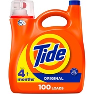 Tide Laundry Detergent Liquid, Original Scent, HE Compatible, 100 Loads, 132 fl oz, Tide Laundry Det