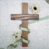 Abide Cross: Grace Upon Grace& Be Strong and Courageous for home decorations and