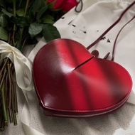 Women ALAIA Le Coeur Genuine Calfskin Heart Shaped Crossbody Bag Adjustable Strap Luxury Designer Da