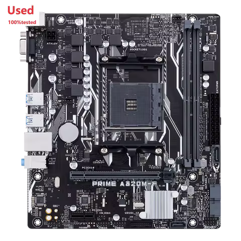 ASUS PRIME A320M-F Motherboard AM4 AMD A320 Chipset DDR4 32GB Micro ATX Used