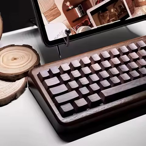 Wood Key Cap Set Cherry PBT 126 Key Side Engraved Light Personality for Mechanical Keyboard 61/64/75