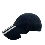 二手BALENCIAGA 712160 阿迪達斯棒球帽，三條紋，黑色