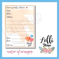 Orange Address Sticker Shipping Label Sticker/ Address Label Sticker Online Shop Shipping Sticker
