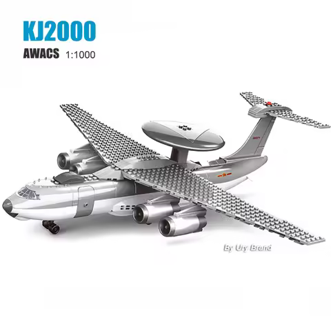 Military Plane KJ-2000 AWACS Airplane Morden Army War Craft Set DIY 3D Models Educational Building B