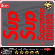 Cutting Sticker Stiker SUPREME Suprem Motor Scoopy Vespa Set Lis Striping Hologram merah putih gol