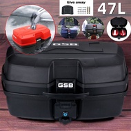 GSB 47L Motorcycle Box Storage Top Box waterproof motorcycle box rider box motorcycle bag with Safety Lock for Motorbike