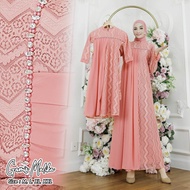 GAMIS COUPLE IBU DAN ANAK TERBARU BAHAN BRUKAT MALIKA DRESS LEBARAN BAJU WANITA MODERN GAUN MUSLIMAH