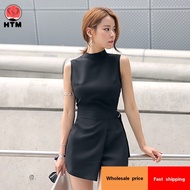 Jumpsuit2024Summer New Korean Style Fashionable Slim-Fit Irregular Women's Shorts