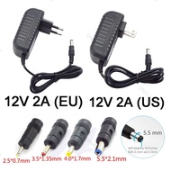 DC 12V 2A AC 100-240V Adapter 5.5*2.1mm 4.0*1.7mm 3.5*1.35mm 2.5*0.7mm Plug Converter Power Supply C