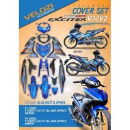 Y15ZR V1 / V2 COVERSET EXCITER150 STICKER TANAM BLUE MATTE & VPBC5 COVER SET BODY COVER SET SNIPER15