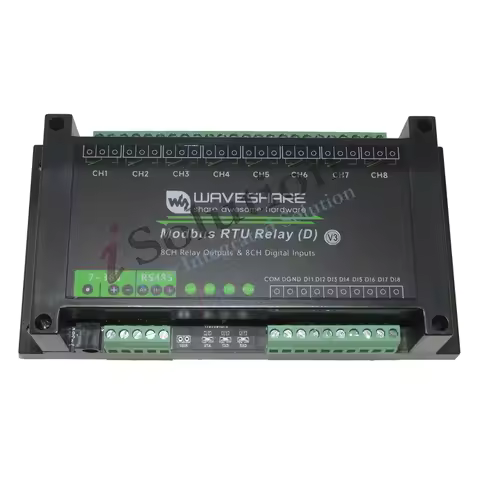 Industrial Modbus RTU 8-ch Relay Module (D) With Digital Input and RS485, Modbus RTU Protocol, 7~36V