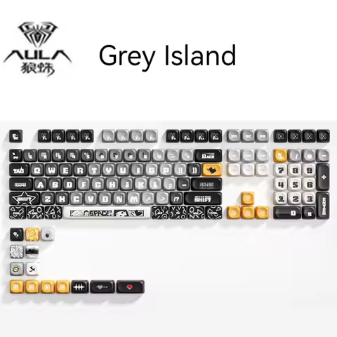 AULA Keycaps LEOBOG Side Carving Gradient PBT Thermally sublimated keycaps Compatible with F87/hi8/1