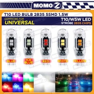 Car Saga Persona Myvi Bezza Alza T10 2835 5SMD W5W 12V Lens Led Flash Strobe Bulb Red Blue White Men