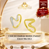 MYDORA EMAS 916 Cincin Ombak Rindu Pahat (5G) l EMAS 916/22K