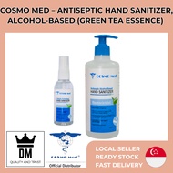 【SG Ready Stock】COSMO Med – Antiseptic Hand Sanitizer, Alcohol-based, 500ml (Green Tea Essence)