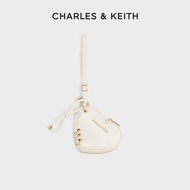 CHARLES&KEITH Wallet แบบใหม่ CK6-70840653 กระเป๋าใส่เงินรูปหัวใจรูปโบว์ขนาดเล็ก Soft Pink