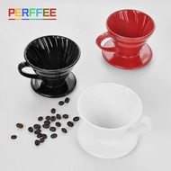 เซรามิคกาแฟ Dripper Pour Over เครื่องชงกาแฟ V รูปร่างหยดกาแฟกรองคลาสสิกสีขาวสีดำสีแดงสีน้ำตาล V01 V02