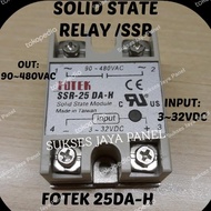 FOTEK Solid State Relay SSR-25DA-H 25A 90-480VAC Input 3-32VDC Dimensions 60x45.5x23.5mm Made in Tai