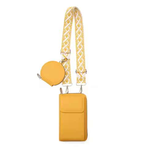 Portable PU Leather Mobile Phone Bag Lightweight Mini Size Mini Phone Bag Crossbody Bag Travel