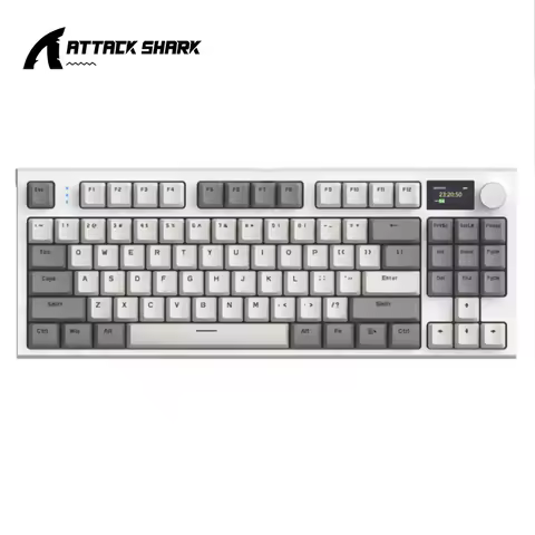 Attack Shark K86 RGB Three-modes Mechanical Keyboard,Hot Swap,Metal Knob,TFT Screen,Bluetooth/Wirele