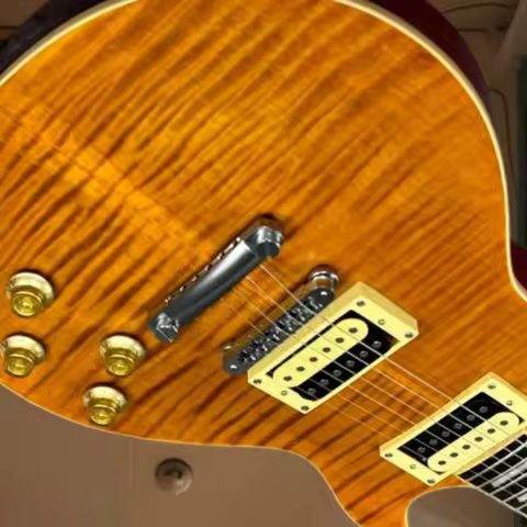 Free Delivery 6 Strings Yellow LP00S HH Pickups Chrome Harware Rich And Mellow Tone Electric Guitar 