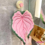 VALENTINE1 2 Piece Leaf Shape Hand Towel, Quick Dry Washable Kitchen Towel, Creative Thickened Hangi