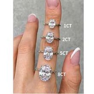 1ct/2ct/5ct/8ct 925 Sterling Silver Shiny Oval Engagement Ring/Wedding Ring, Women's Promise Ring/Et