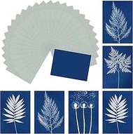 QUARKZMAN Cyanotype Paper, 24 Sheets Sun Printing Paper Set, Highly Sensitive Sun Paper, Blue Craft