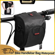 Rhinowalk Bicycle Handlebar Bag Waterproof Portable Folding Bike Cycling Bag Bicycle Front Frame Storage Bag Shoulder Bag Bicycle Accessories For Brompton and 3Sixty