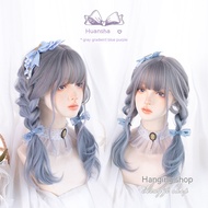 TSE tóc giả tóc nữ Xoăn Dài Lolita ánh sáng phổ biến tự nhiên xanh dương chuyển sắc cô gái mặt tròn