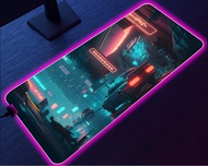 Cyberpunk LED Gaming Mouse Pad, cyberpunk city, Gaming Desk Mat RGB, Neon Gaming Desk Mat, Keyboard Mat, Large Gaming