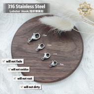 316 stainless steel Lobster Hook/Lobster Claps Clip/龙虾扣/弹簧扣/不锈钢弹簧扣/DIY Jewelry Accessories/cangkuk