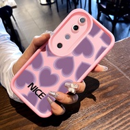 UNGU Casing hp for VIVO V40 5G V40 Pro 5G V40 Lite 5G Y200 5G Y300 5G Case Casing heart pattern purp