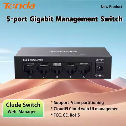 Tenda TEG2205D 5GE Cloud Managed Switch 5 Port Gigabit Ethernet Switch 5 X 1000Mbps Lan Hub VLan Div