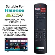 HISENSE ANDROID SMART TV REMOTE CONTROL ( ERF3169H ) Hisense Smart TV Remote Youtube Netflix Compati