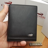 DOMPET CROCODILE BLACK KULIT ASLI - DOMPET KULIT ASLI IMPORT PRIA BLACK C359-05 - 12 BRANDED - DOMPE