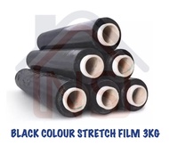 Black Stretch Film Pallet Film 3kg (1 CARTON 6 ROLLS) / Shrink Wrap Black Color