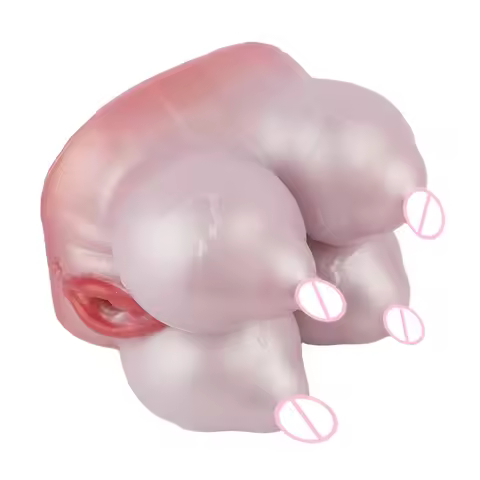 GEEBA 18+ Realistic Silicone Breasts Masturbator for Men Adult Single-Channel Pocket Pussy Stroker M