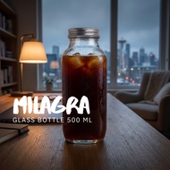 MILAGRA Glass Bottle 500 ML | Glass Bottle | COFFEE BOTTLE | Infused Glass Bottle